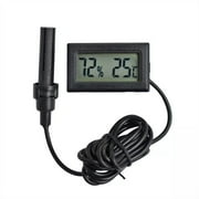 Clerance! Black Celsius embedded thermometer and hygrometer with wire electronic thermometer and hygrometer FY-12 left and right screen